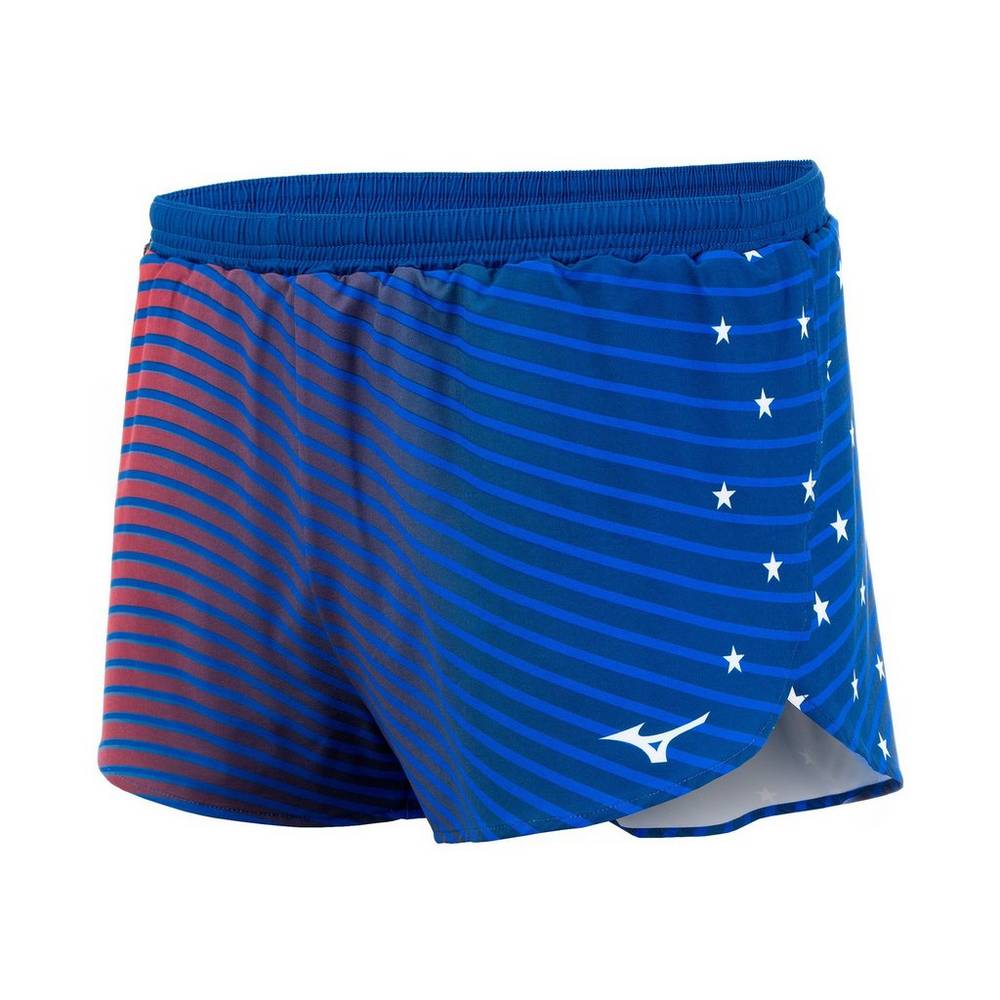 Pantaloncini Mizuno Running 2" Patriotic Uomo - Blu Marino - 24068-BPAC